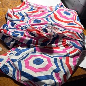 Lands' End Pink and Blue Geometric Top